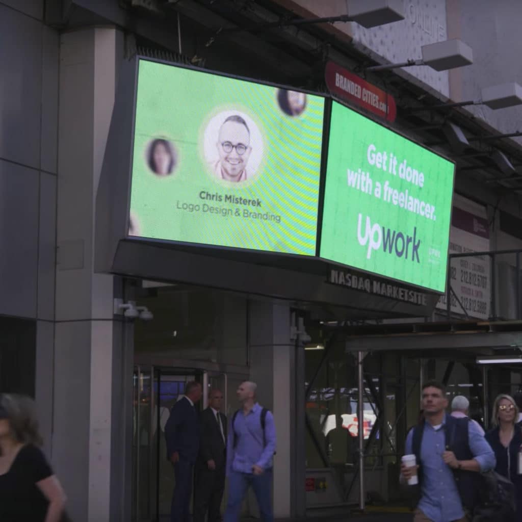 Chris' Upwork profile in NY Times Square