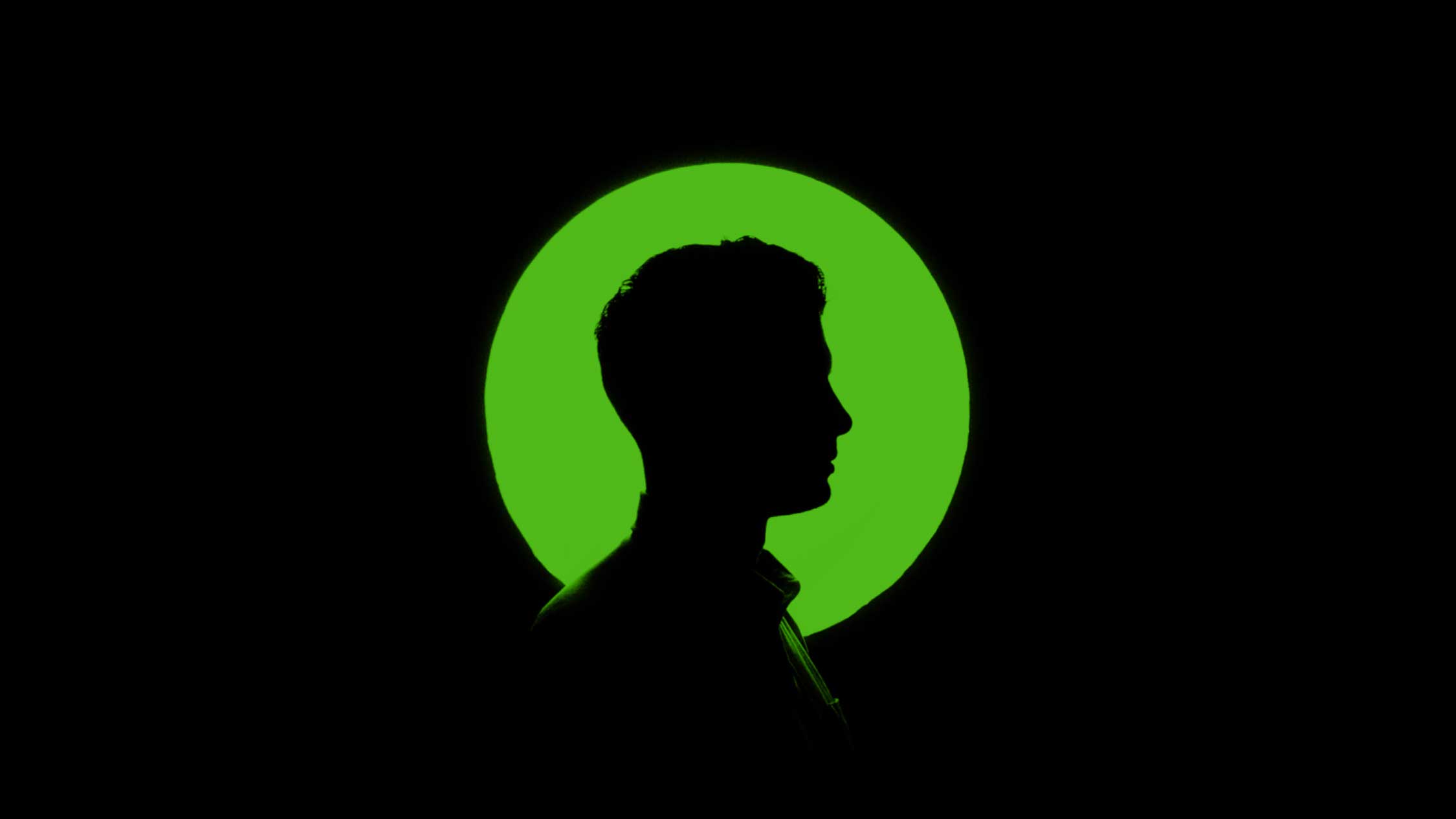 Profile with a green circle