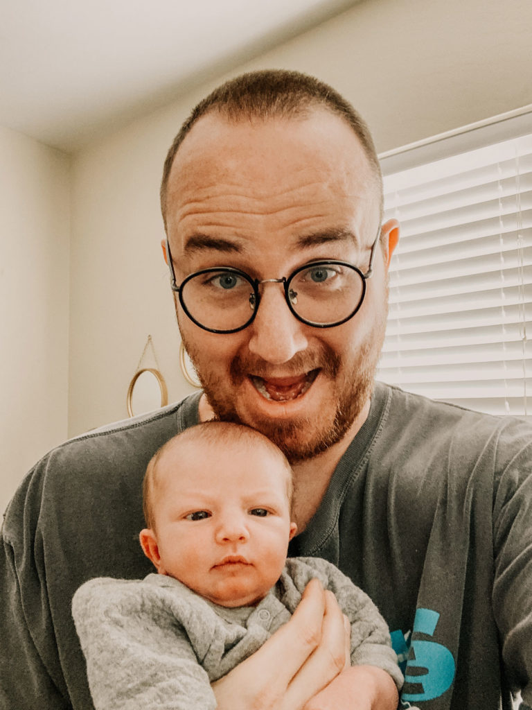 The Busy Dad's Simple Guide to Learning Web Design|| Me holding my son, Dean