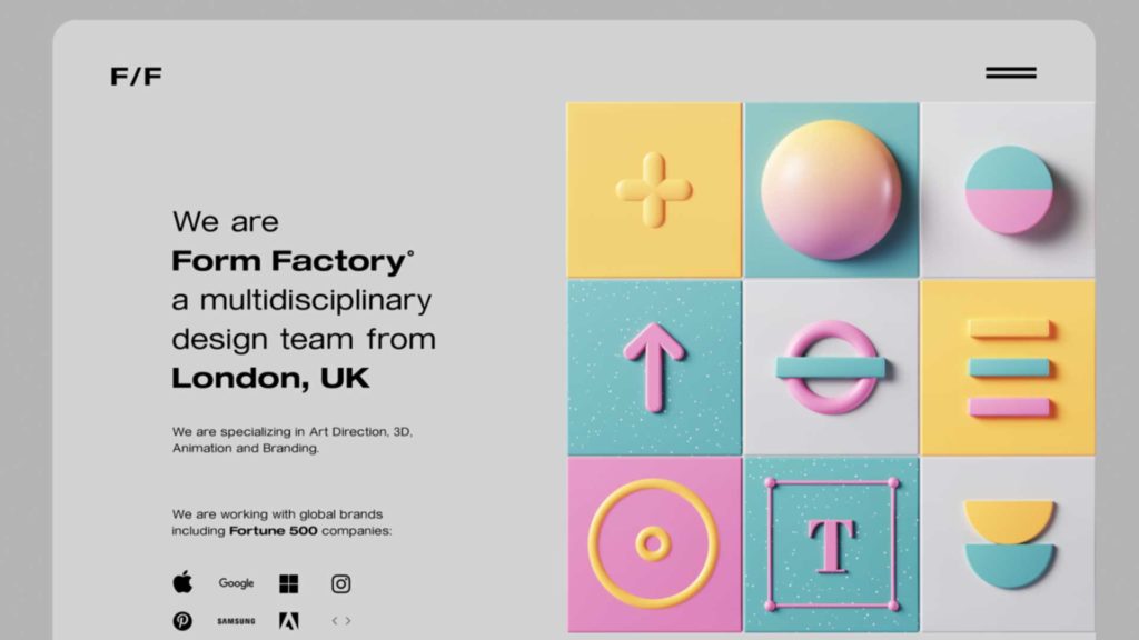 A site with flat 3d objects a new 2021 web design trend