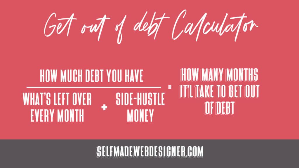 Get out of debt calculator with side-hustle