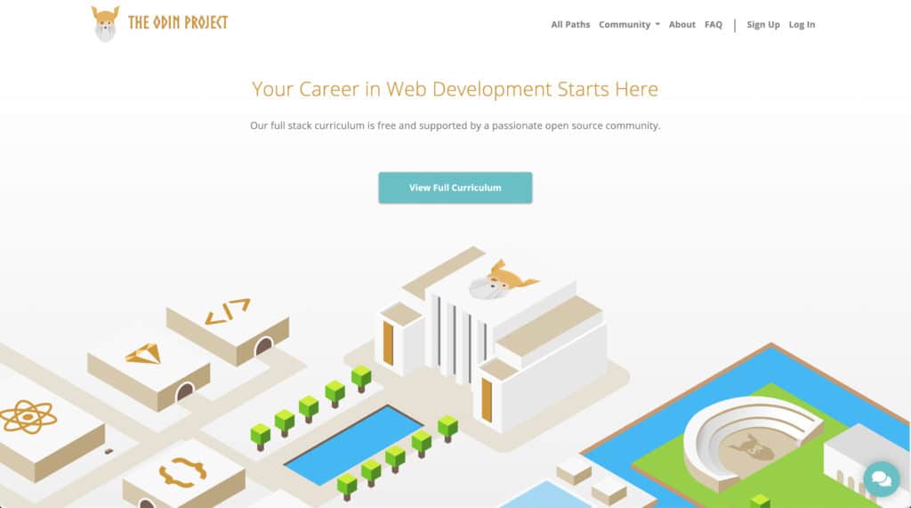 The Odin project website where you can learn web development for free