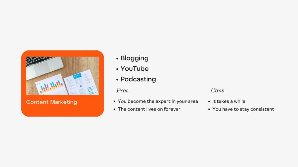 Ways to content market with the pros and cons