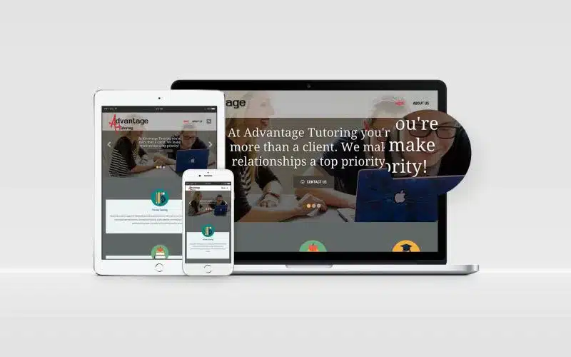 Advantage tutoring website to show you anyone can grow into creative web design