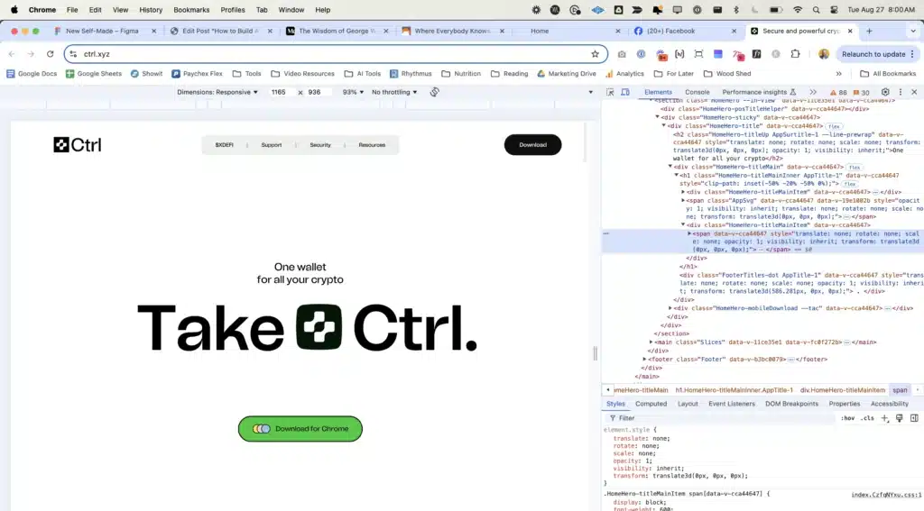 Chrome developer tools