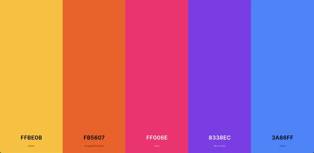 Bold complimentary color palette