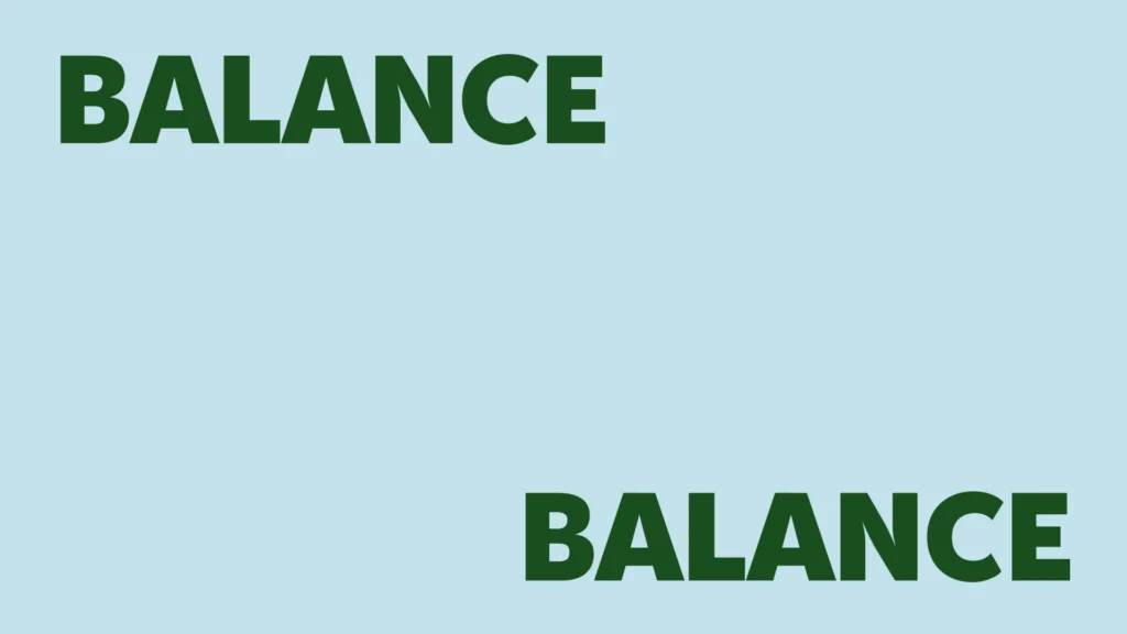 A visual expression of balance in graphic design